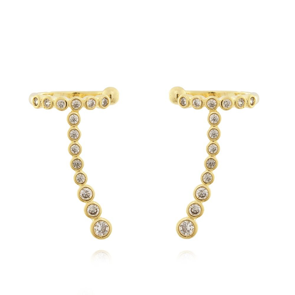 Brd-907-Do Brinco Ear Cuff Cravação Inglesa Cristal