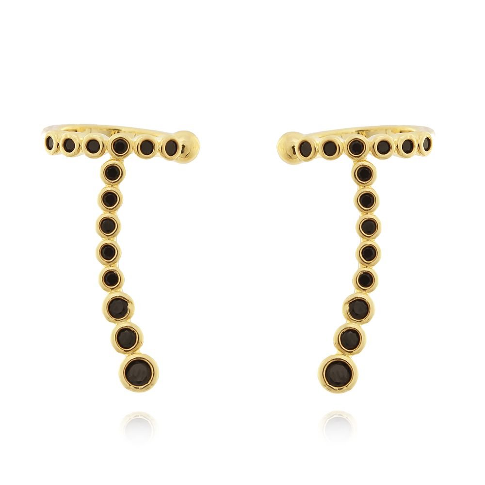 Brd-907-Do Brinco Ear Cuff Cravação Inglesa Preto