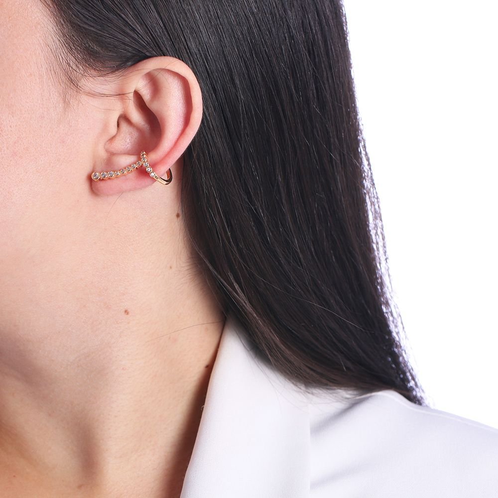 Brd-907-Do Brinco Ear Cuff Cravação Inglesa Colorido