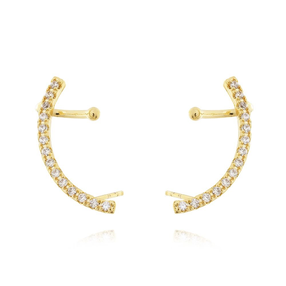 Brd-908-Fo Brinco Ear Cuff Cravejado Com Micro Zircônias Cristais