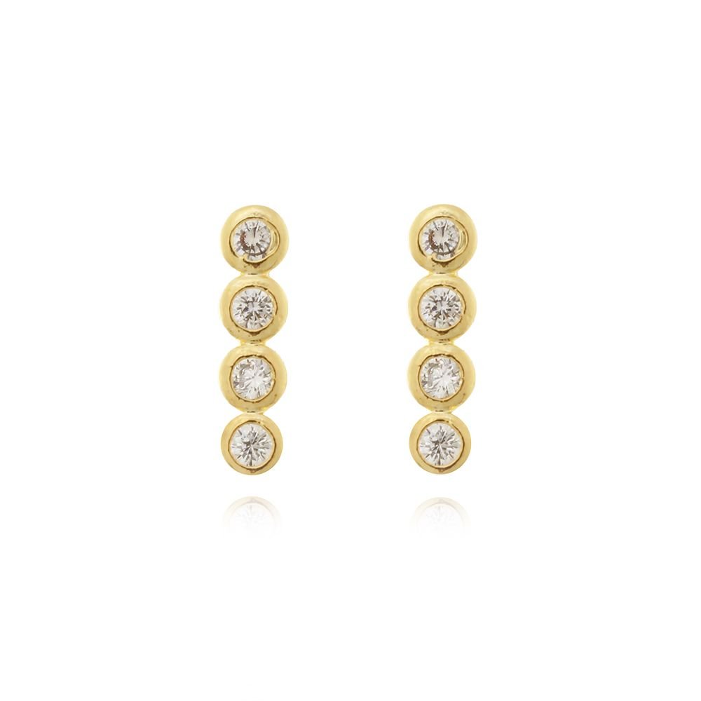 Brd-924-Do Brinco Com Bolinhas Cravação Inglesa Cristal