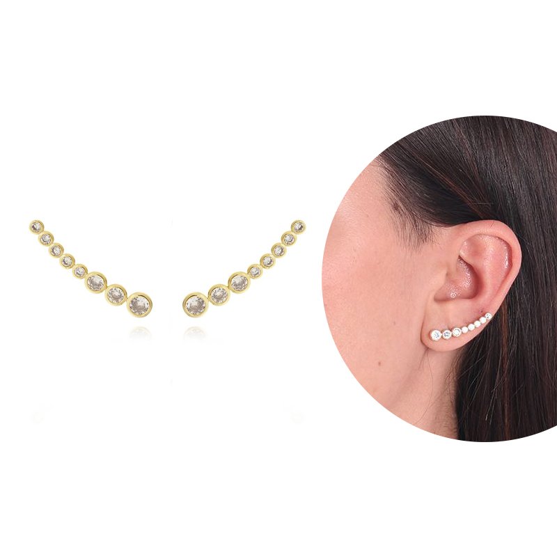 Brd-925-Do Brinco Ear Cuff Cravação Inglesa Cristal