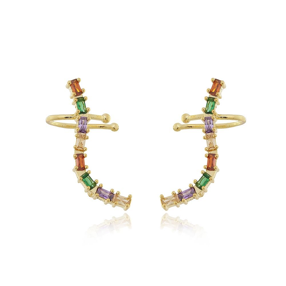 Brd-926-Do Brinco Ear Cuff Cravejado Com Micro Zircônias