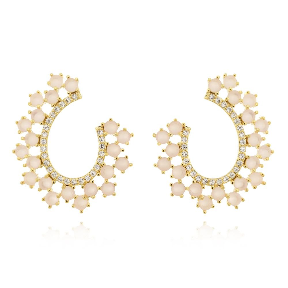 Brd-949-Do Brinco Cravejado Rosa Fúcsia+Preto