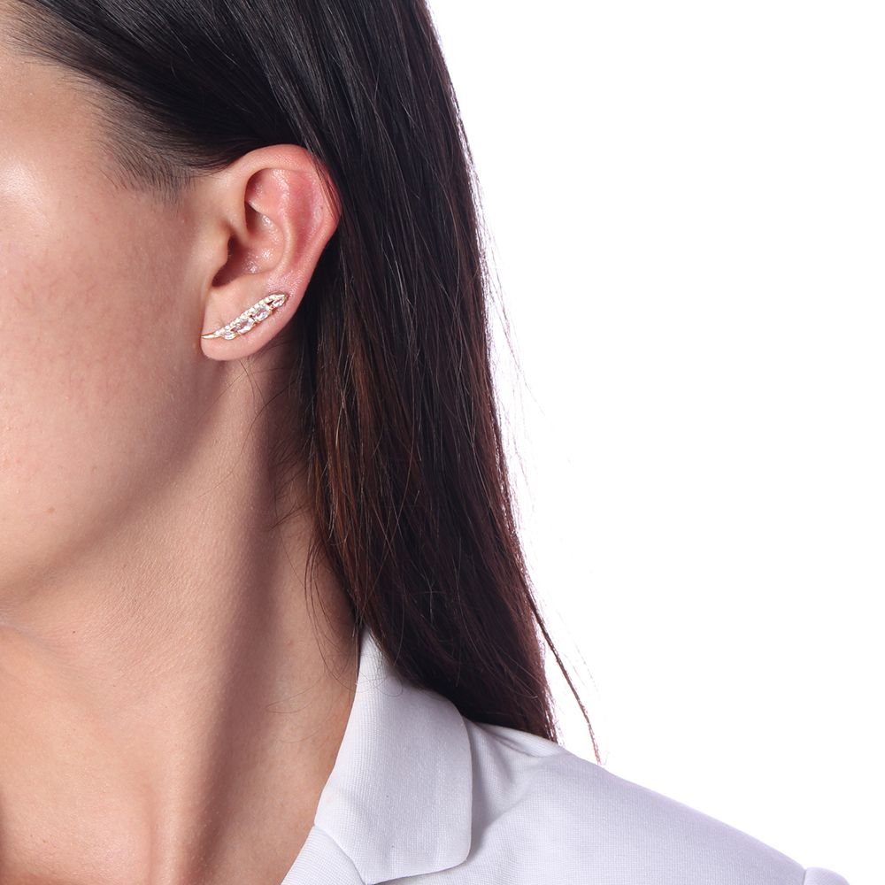 Brd-980-Do Brinco Ear Cuff Cravejado