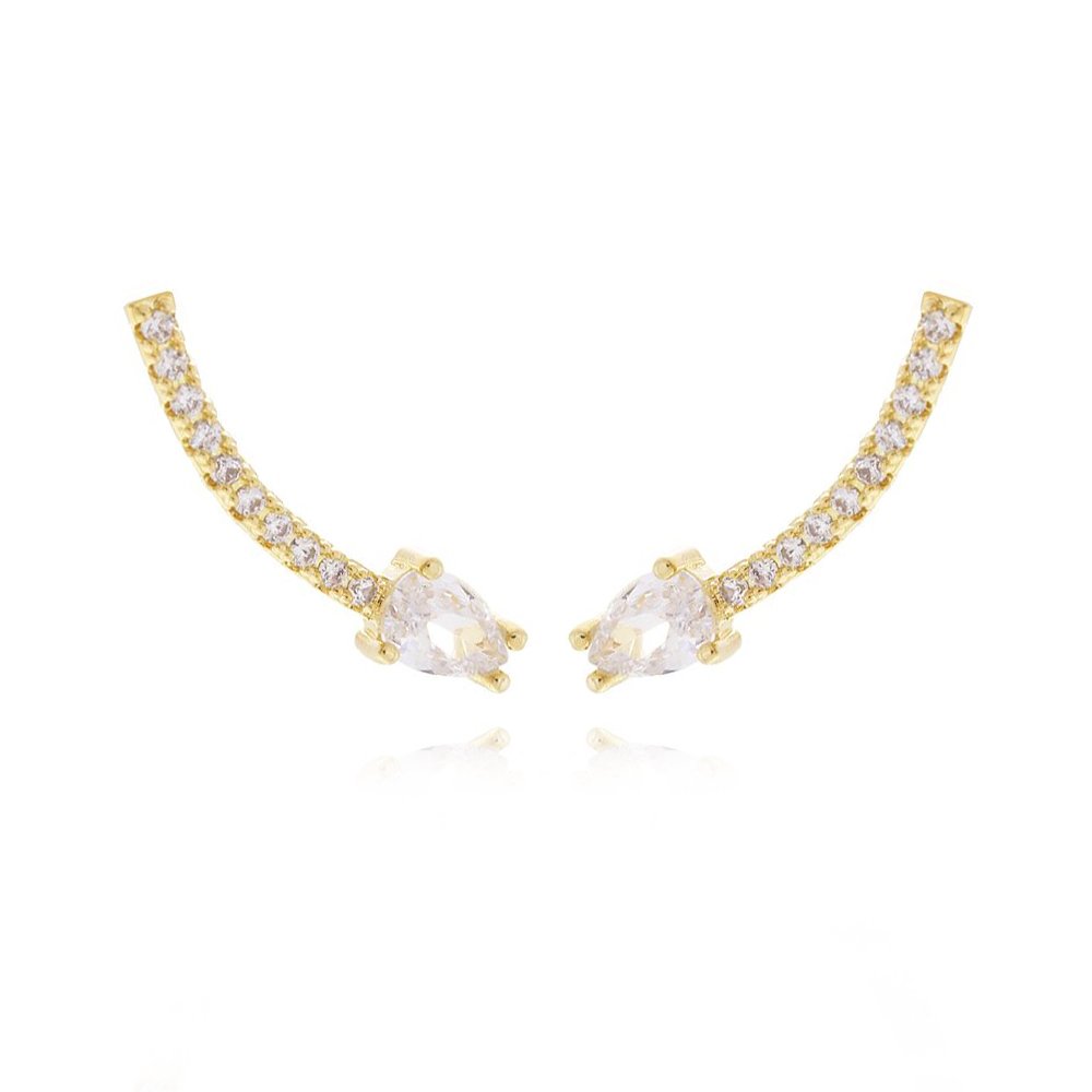 Brd-988-Do Brinco Ear Cuff Cravejado Cristal