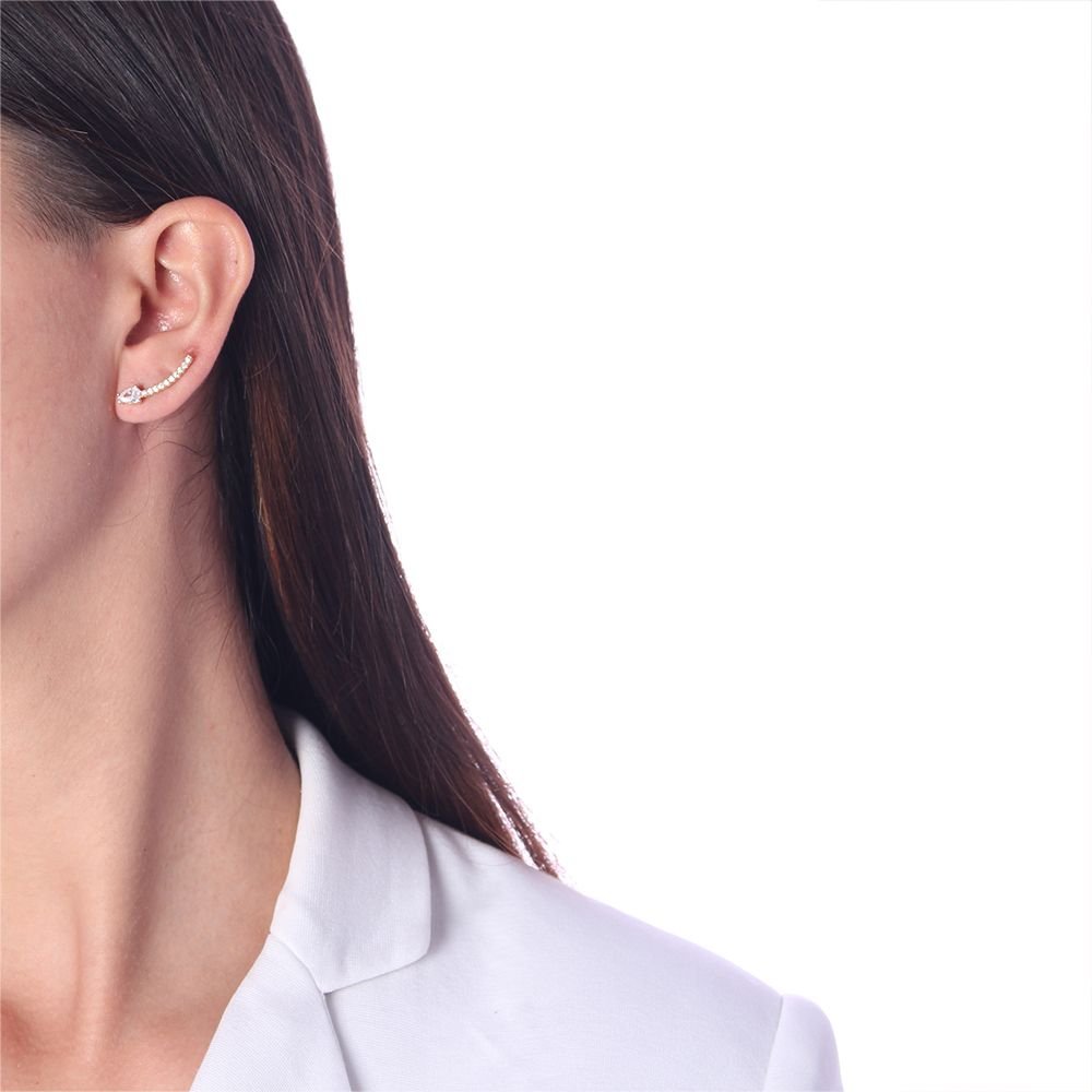 Brd-988-Do Brinco Ear Cuff Cravejado Cristal