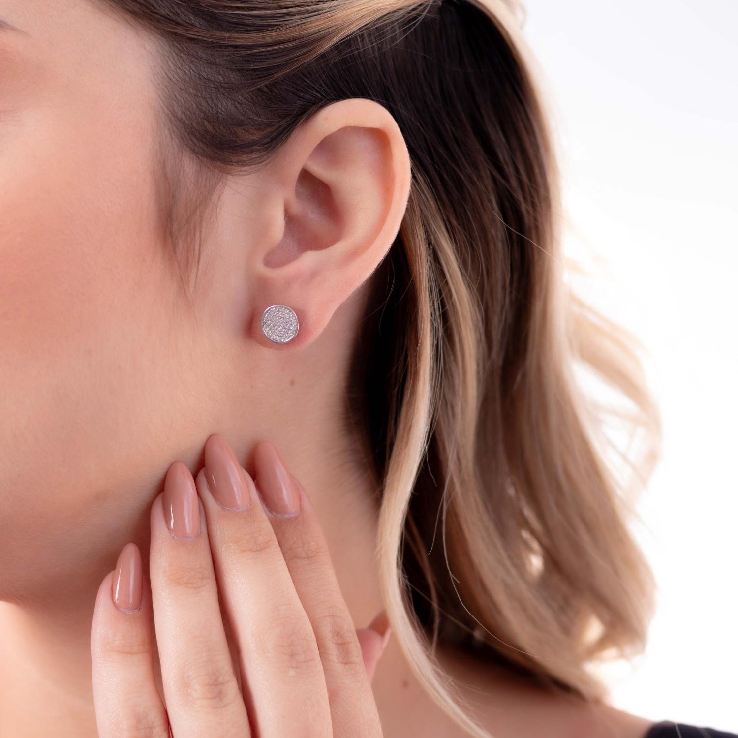 Brf-1055-Rd Brino Cravejado De Zircônias Cristal - Ródio Branco.