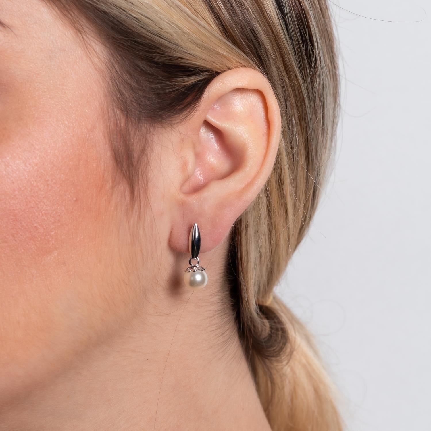 Brf-1131-Rd Brinco De Pérola - Ródio Branco.