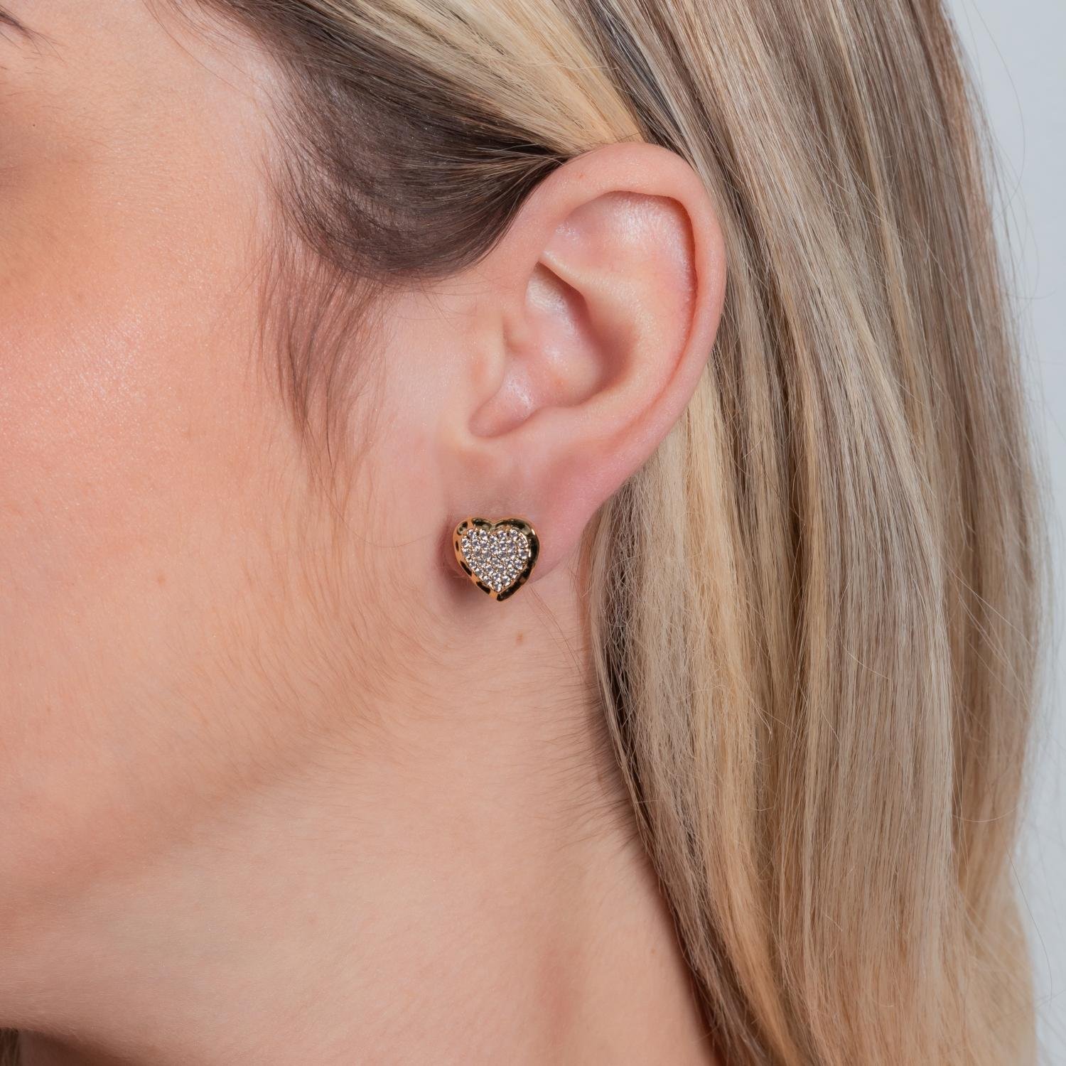 Brf-1148-Do Brinco De Coração Cravejado Cristal (13mm).