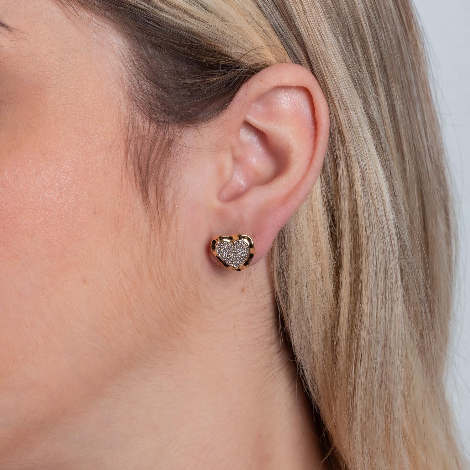 Brf-1149-Do Brinco De Coração Cravejado Cristal (14mm).