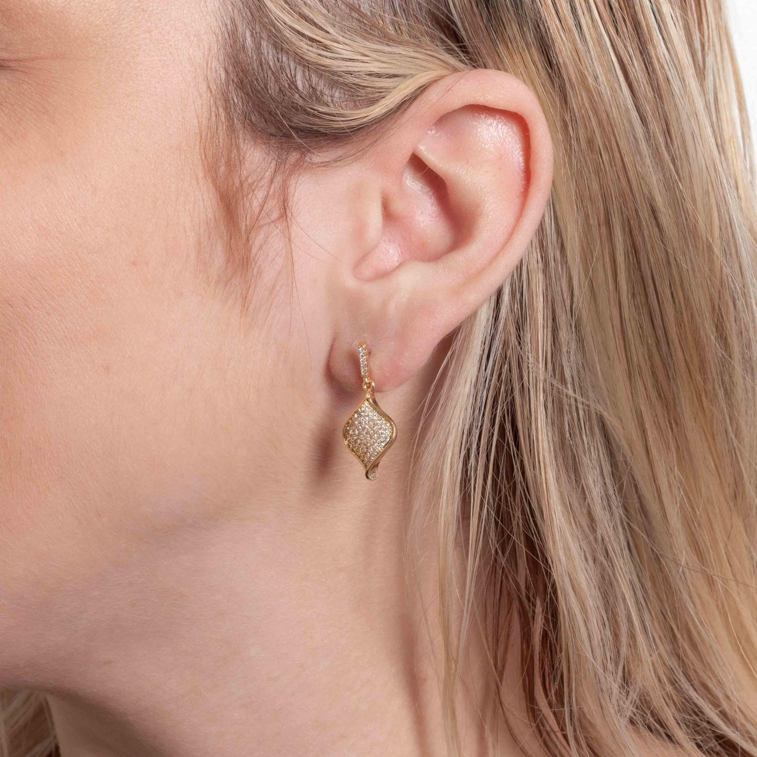 Brf-1207-Do Brinco De Pêndulo Cravejado De Zircônias Cristais.