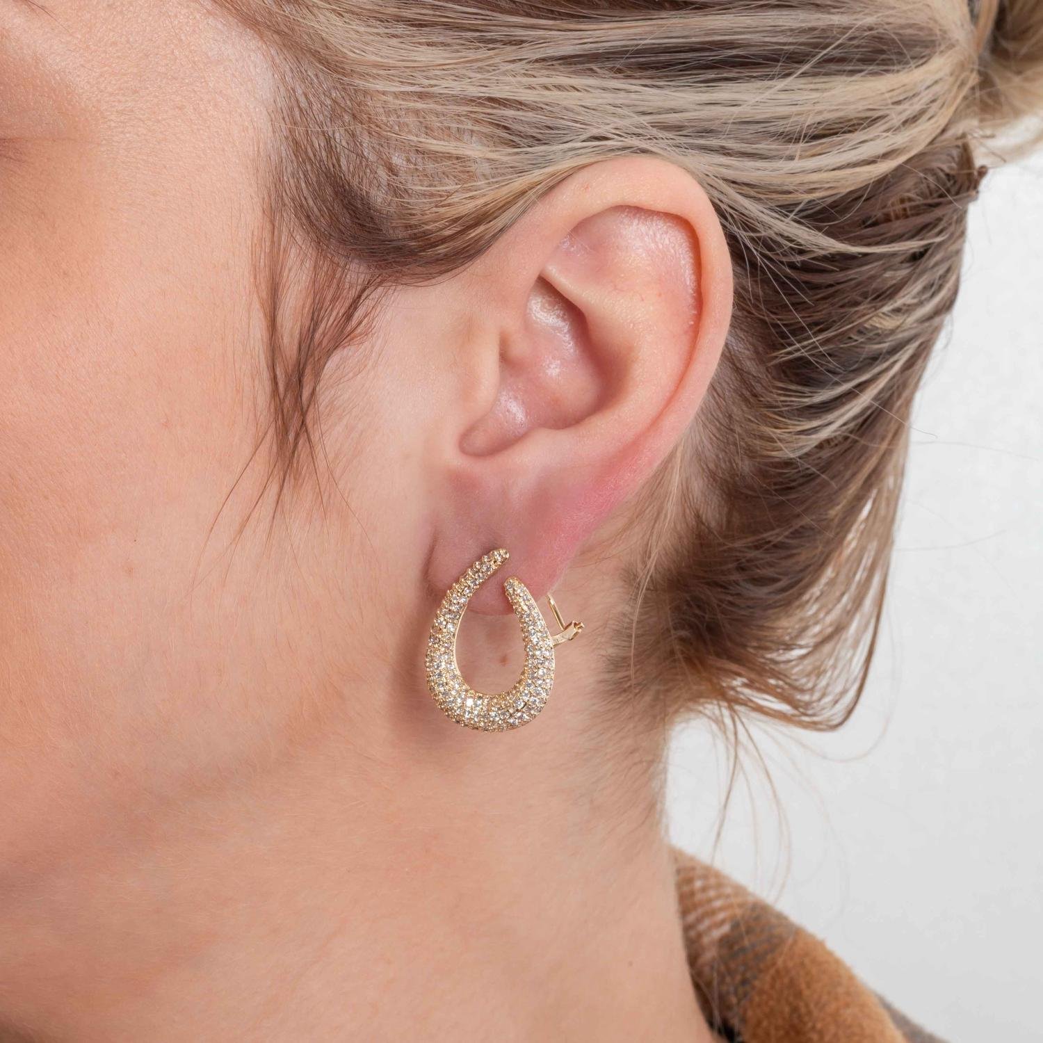 Brf-1231-Do Brinco De Gota Cravejado De Zircônias Cristais.