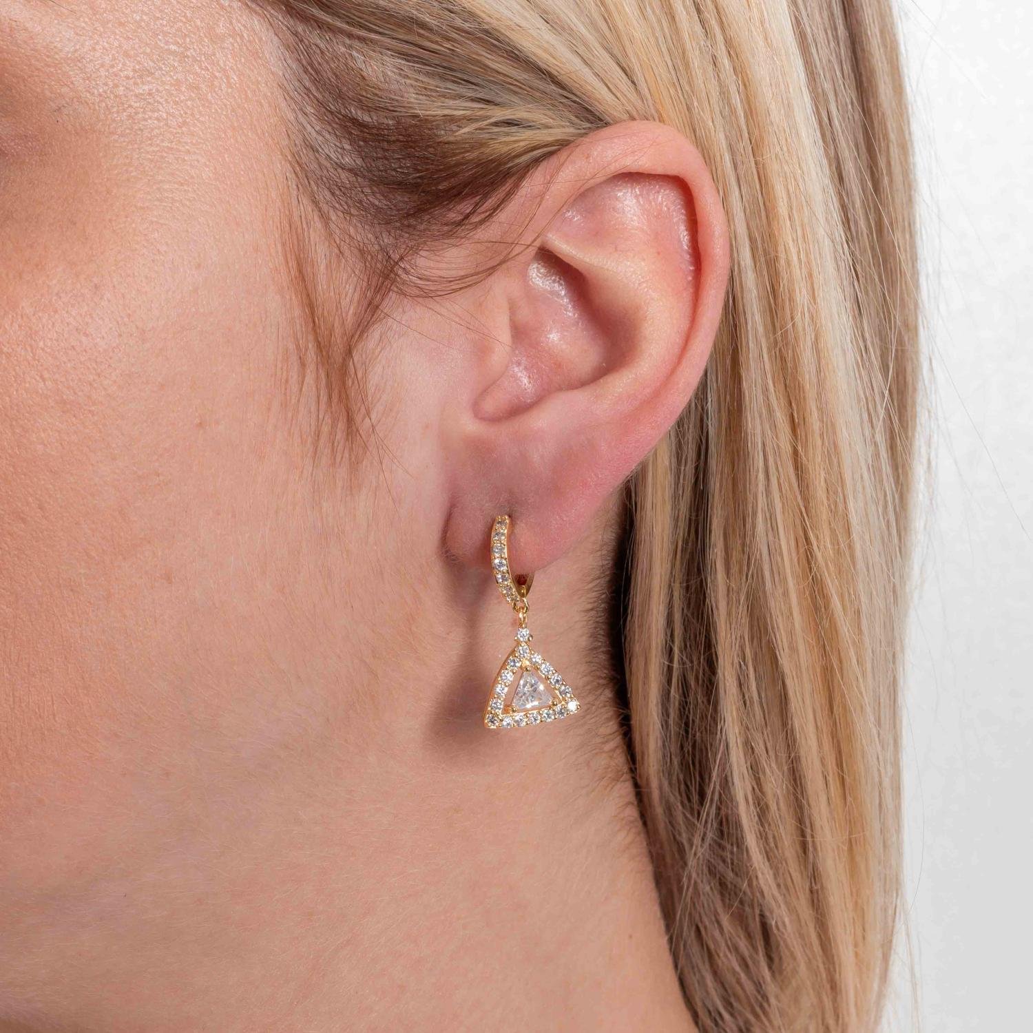 Brf-1254-Do Brinco De Argola Articulada Cravejado De Zircônias Cristais.