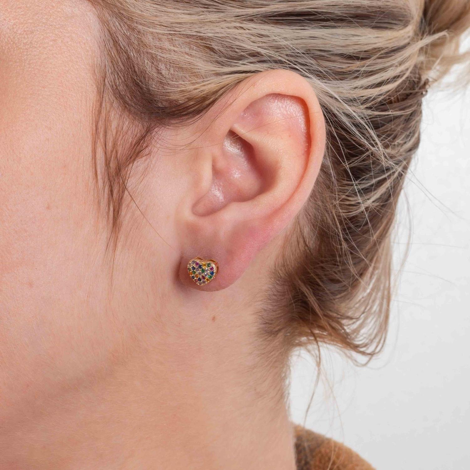 Brf-1353-Do Brinco De Coração Cravejado Colorido.