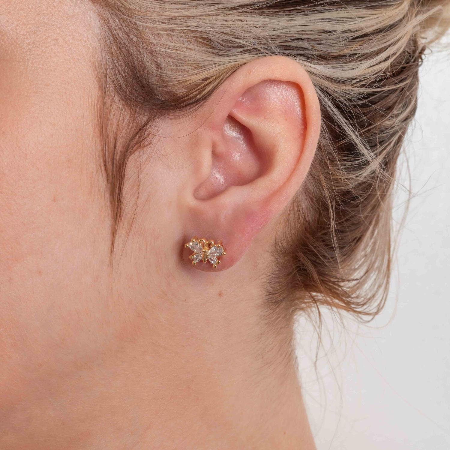 Brf-1365-Do Brinco De Broboleta Cravejado Cristal.