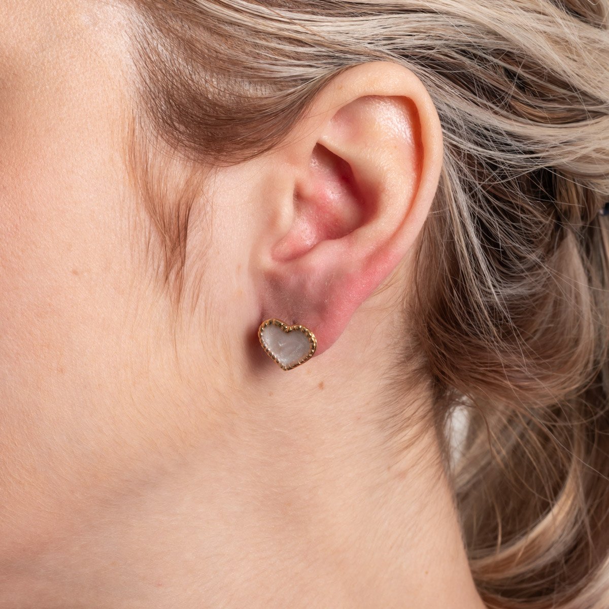 Brf-1407-Do Brinco De Coração Com Resina Preto.