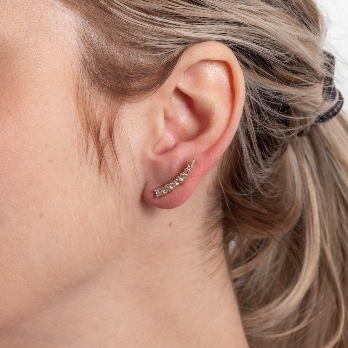 Brf-1430-Do Brinco Ear Cuff Cravejado De Zircônias Cristais.