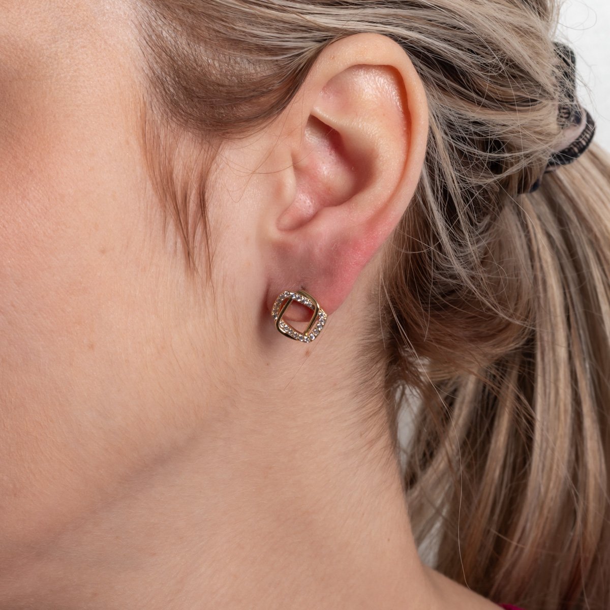 Brf-1431-Do Brinco Entrelaçado Cravejado Cristal.