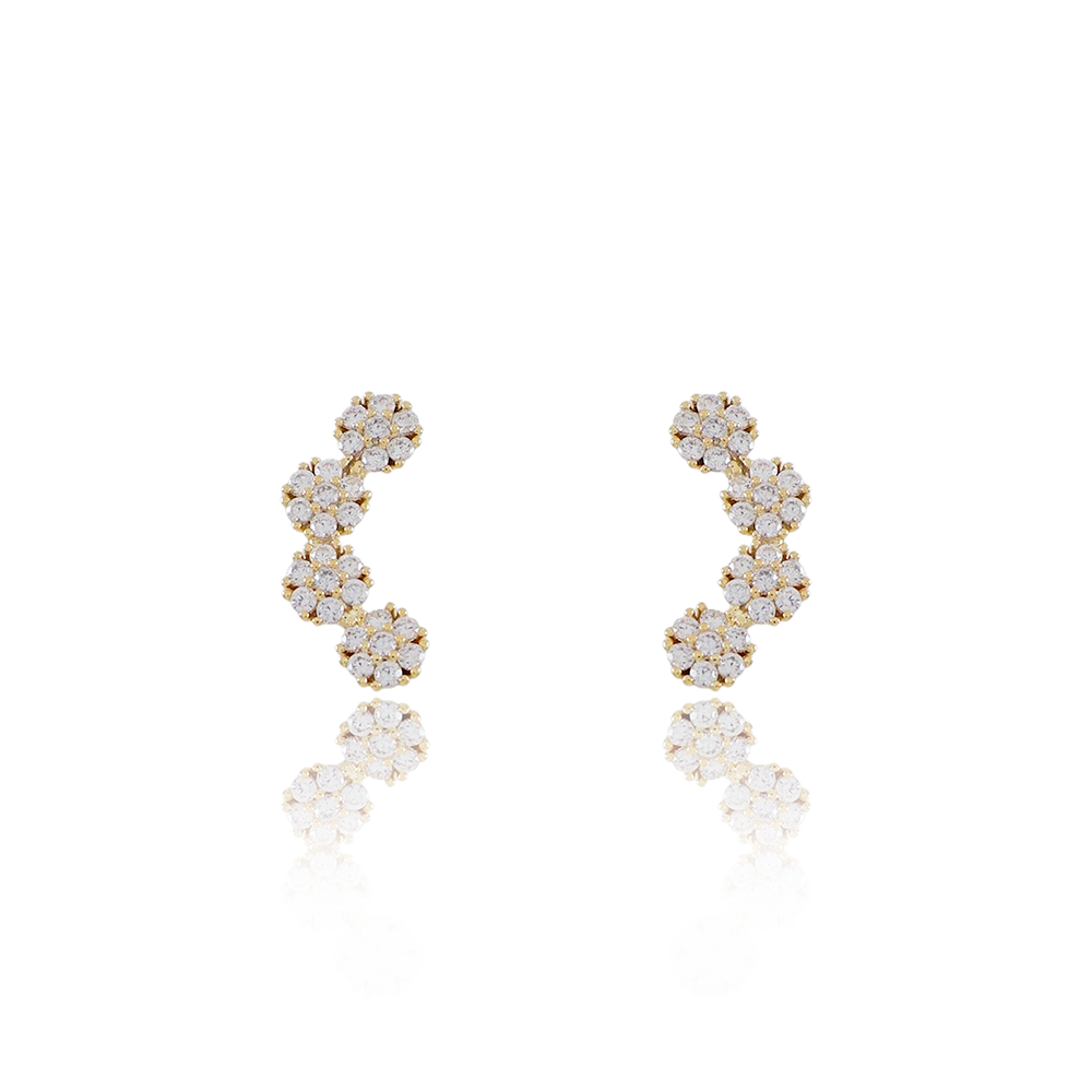 Brf-1437-Do Brinco Ear Cuff Flor Cristal.