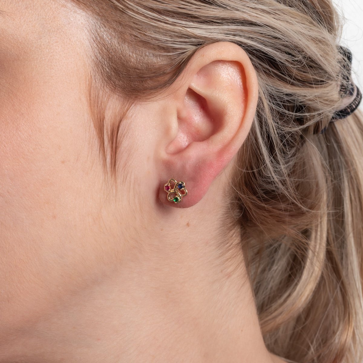 Brf-1439-Do Brinco Corações Com Zircônias Coloridas.