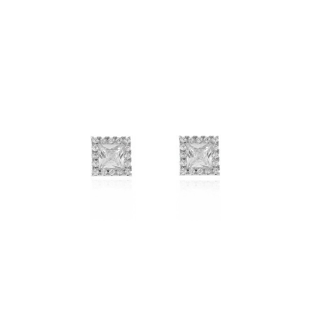 Brf-649-Pl Brinco Quadrado Cravejado