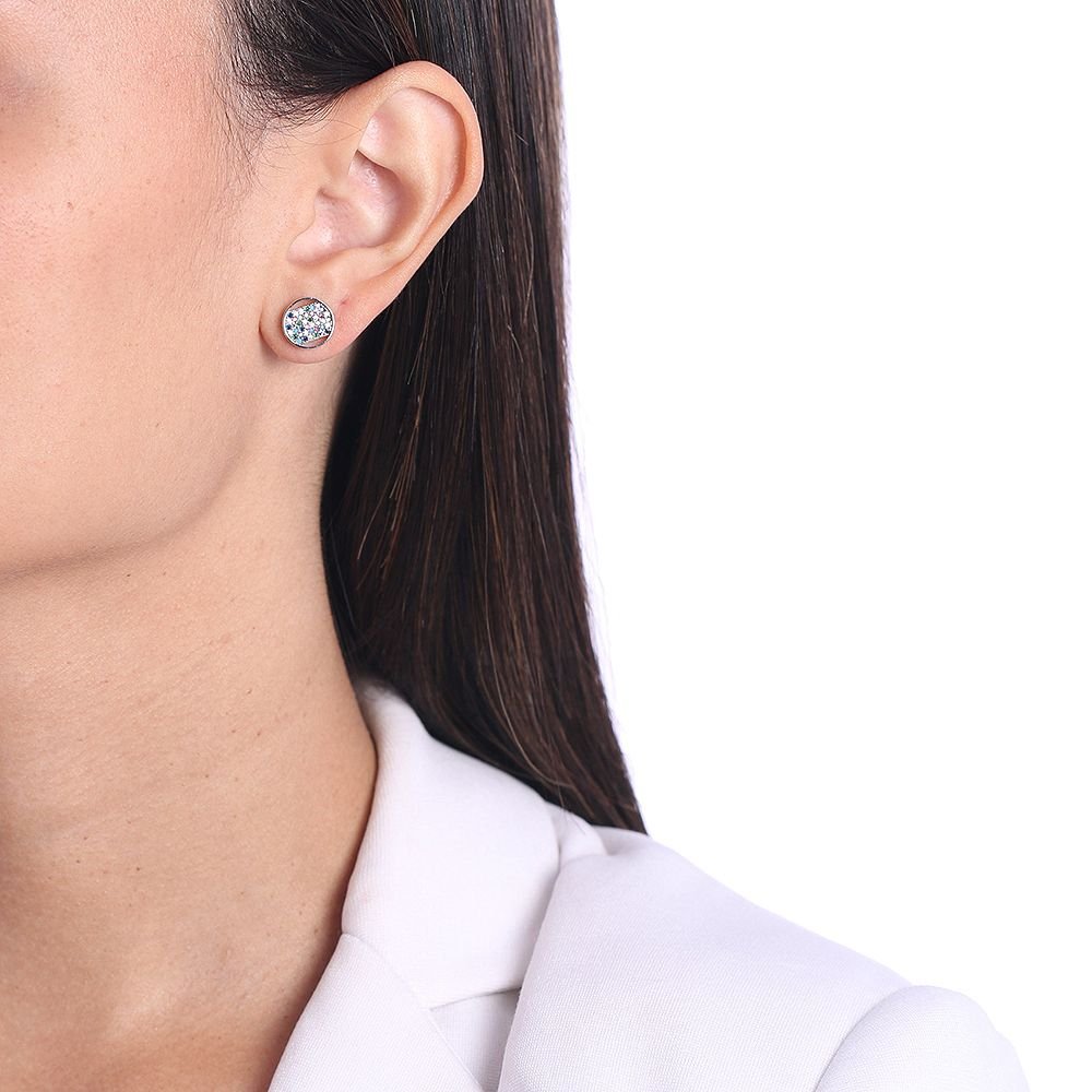 Brf-740-Pl Brinco Redondo Cravejado Com Micro Zircônias