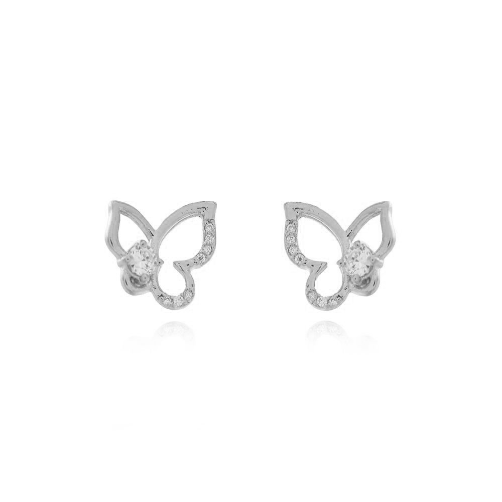 Brf-798-Pl Brinco De Borboleta Cristal
