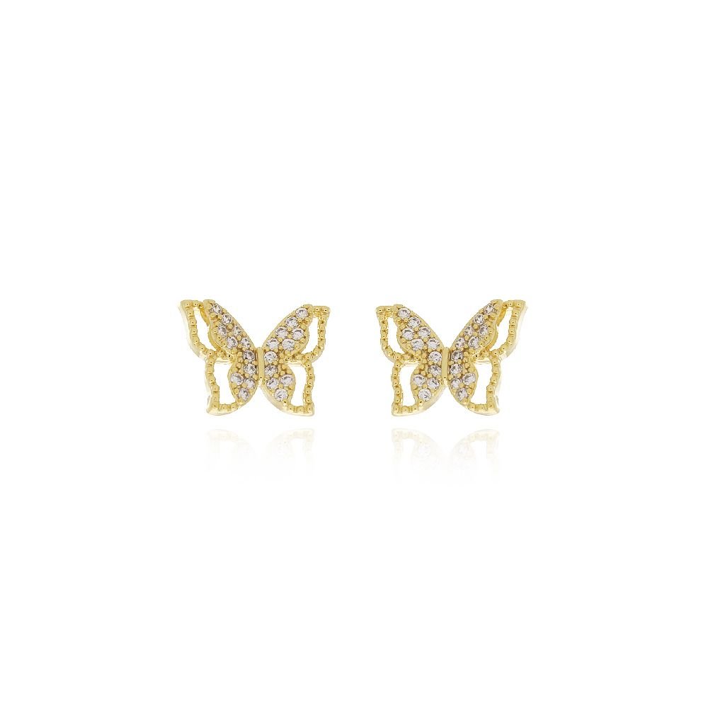 Brf-799-Do Brinco De Borboleta Cravejada Cristal