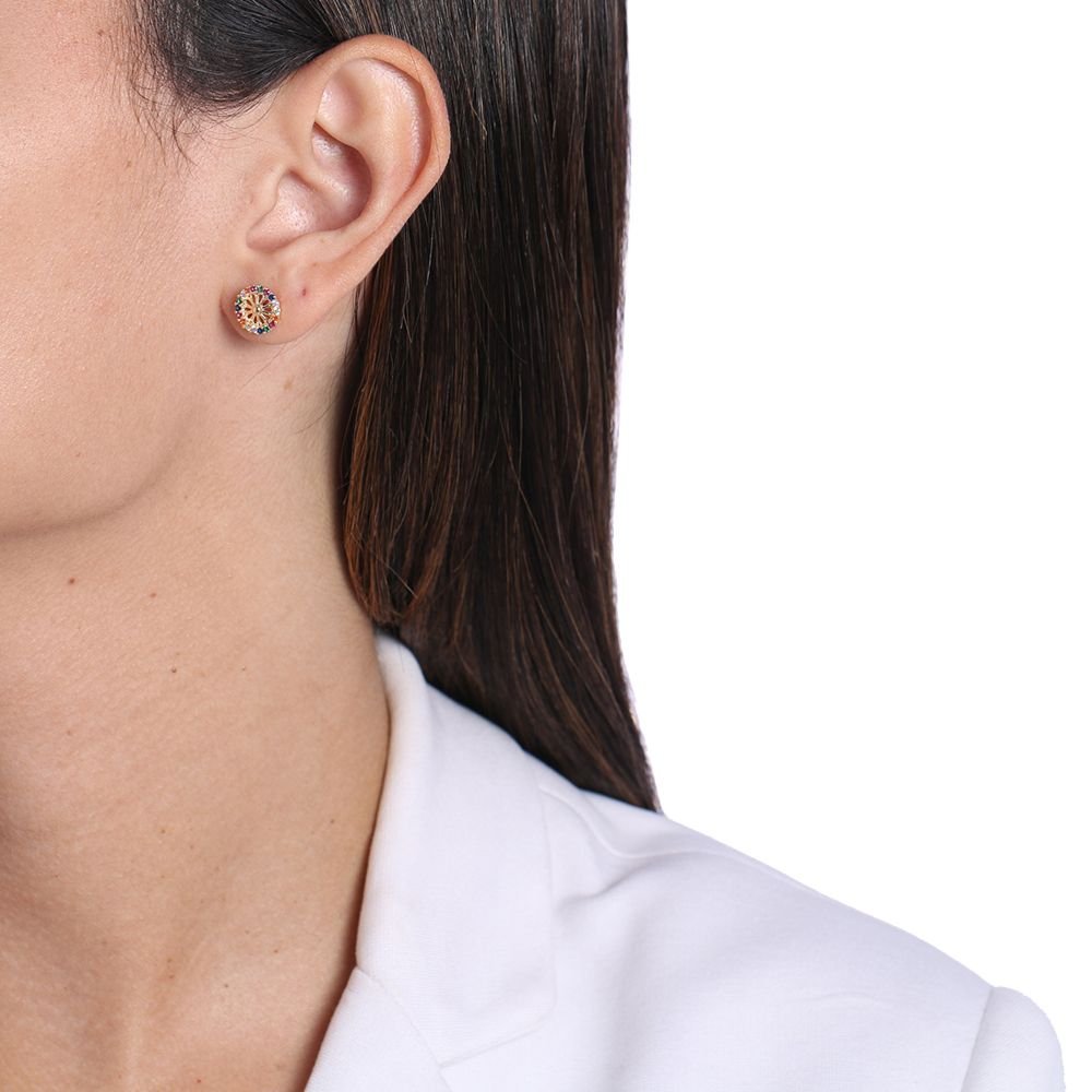 Brf-830-Pl Brinco Redondo Cravejado Colorido