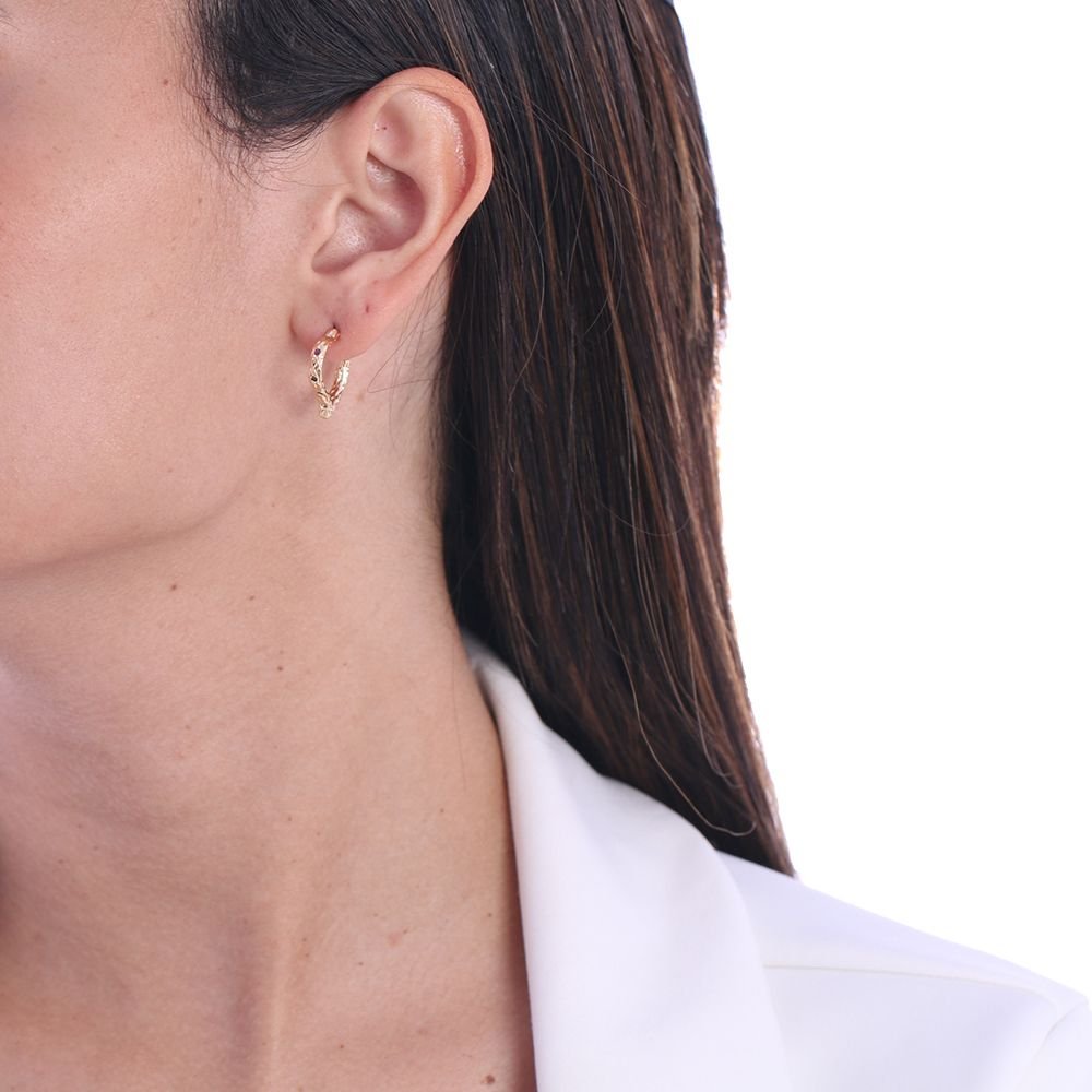 Brf-842-Do Brinco Detalhado Cravejado Com Zircônias Colorida