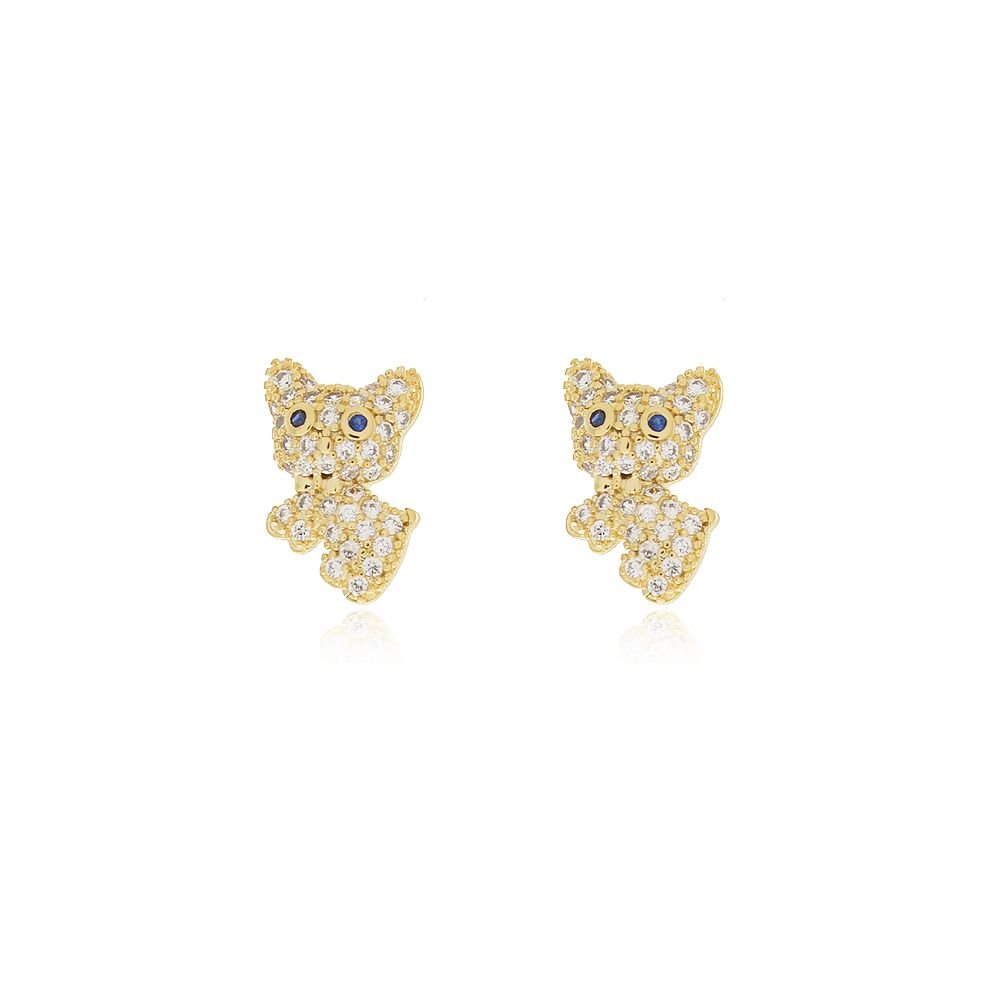 Brf-846-Do Brinco Gatinho Cravejado Com Micro Zircônias