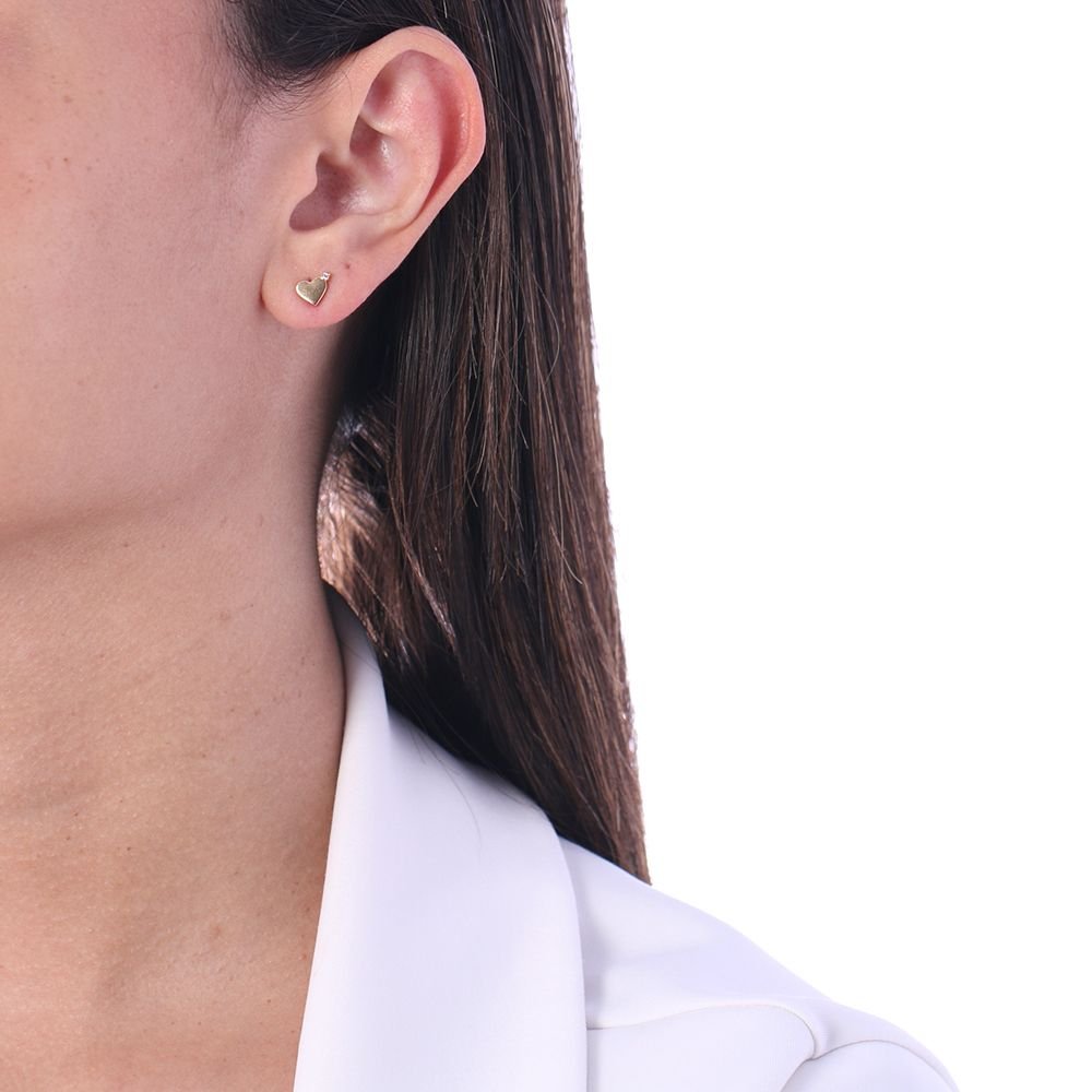 Brf-850-Do Brinco De Coração Com Zircônia Cravejada