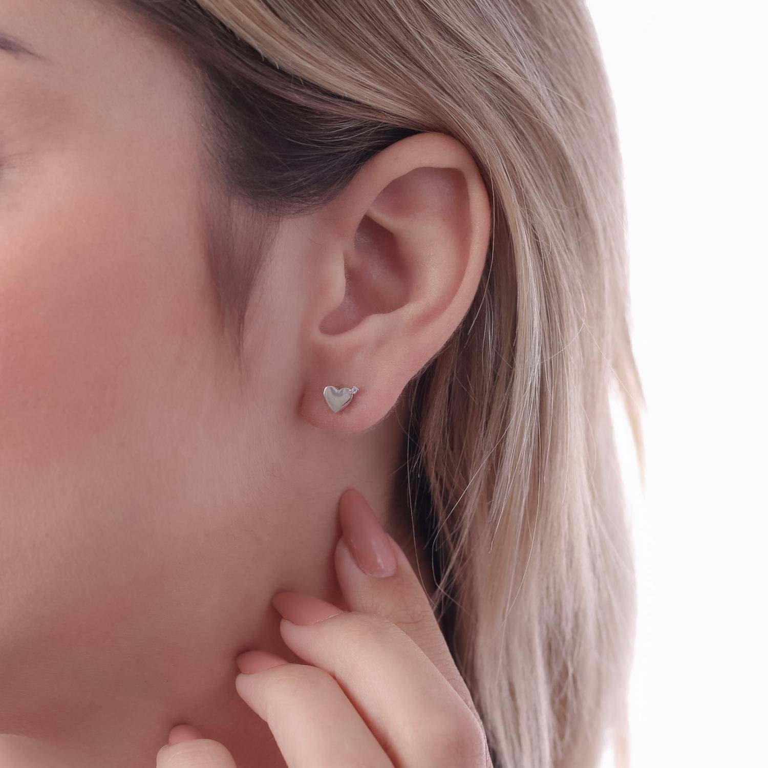 Brf-850-Rd Brinco Coração Com Mini Zircônia Rosa Bebê.