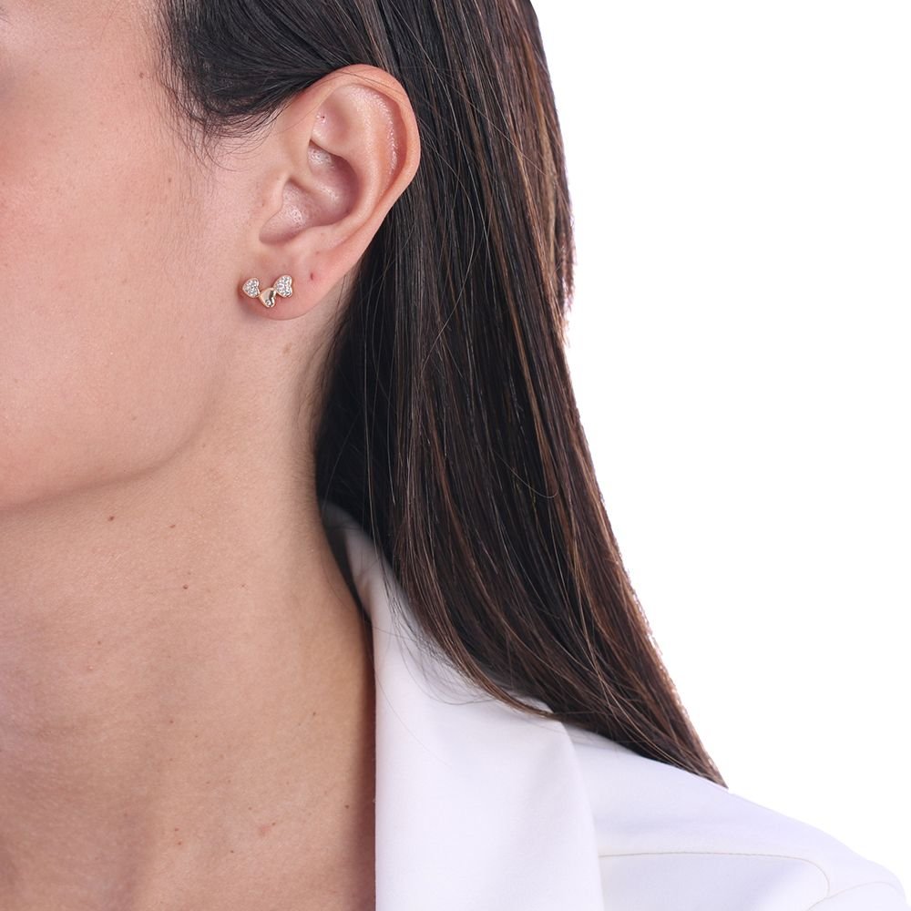 Brf-851-Do Brinco De Corações Cravejado Cristal