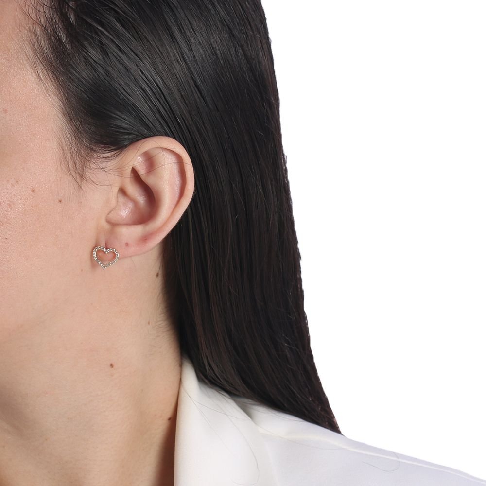 Brf-898-Do Brinco De Coração Cravejado Cristal