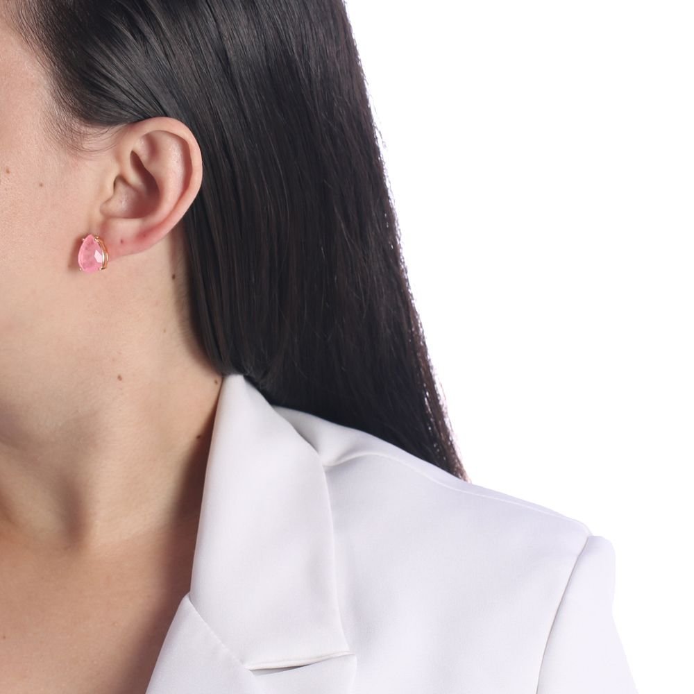 Brf-910-Do Brinco De Gota Pedra Azul Claro