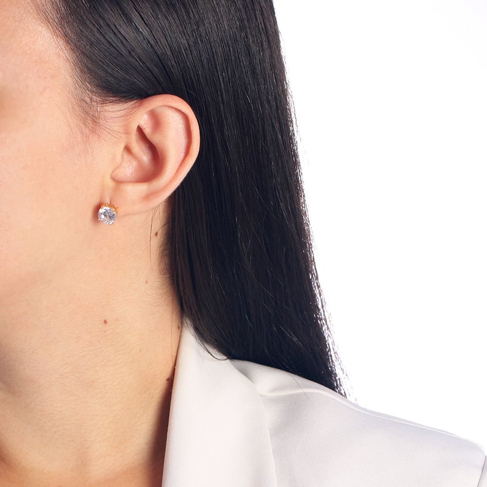 Brf-915-Do Brinco Redondo De Pedra Cristal (8mm)