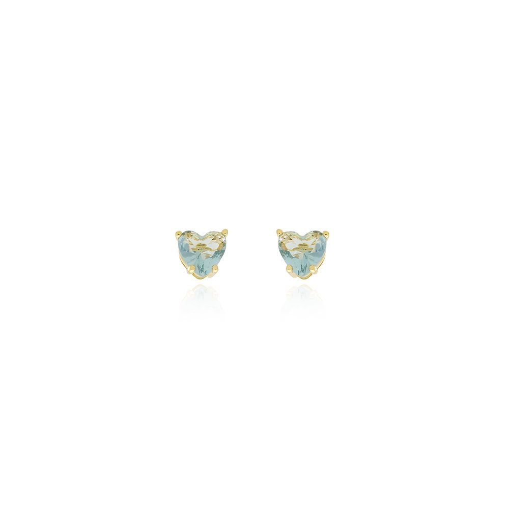 Brf-916-Do Brinco De Coração Com Pedra Cristal (6mm)