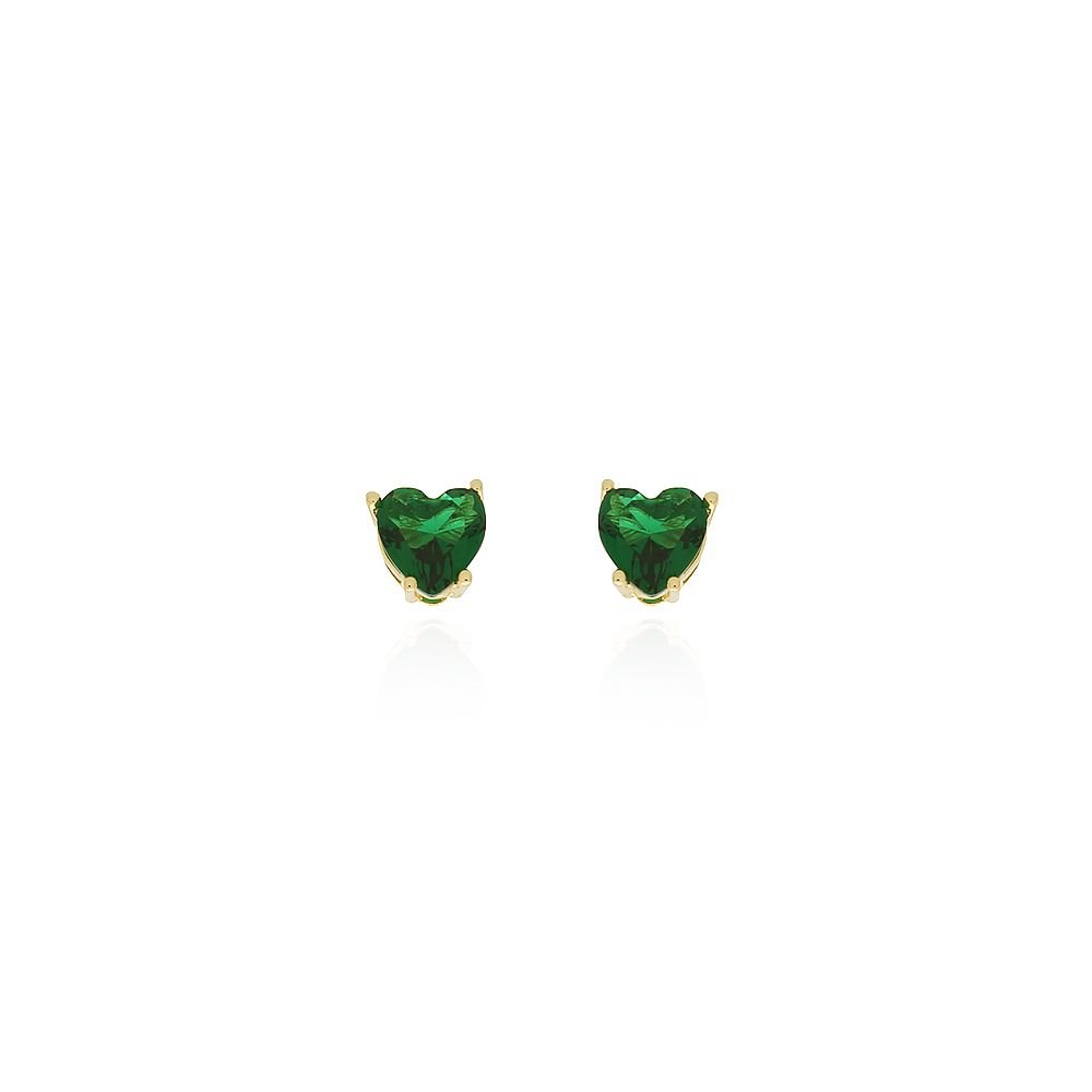 Brf-916-Do Brinco De Coração Com Pedra Cristal (6mm)