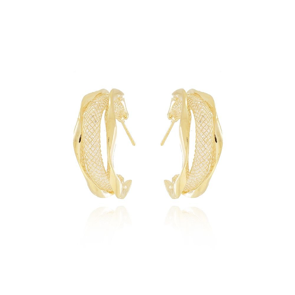 Bri-1067-Do Brinco Meia Argola Com Pedras Cristal (30mm)