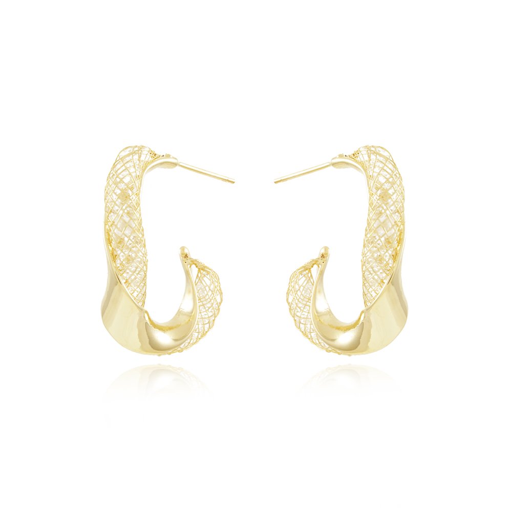 Bri-1068-Do Brinco Meia Argola Torcida Com Pedras Cristal