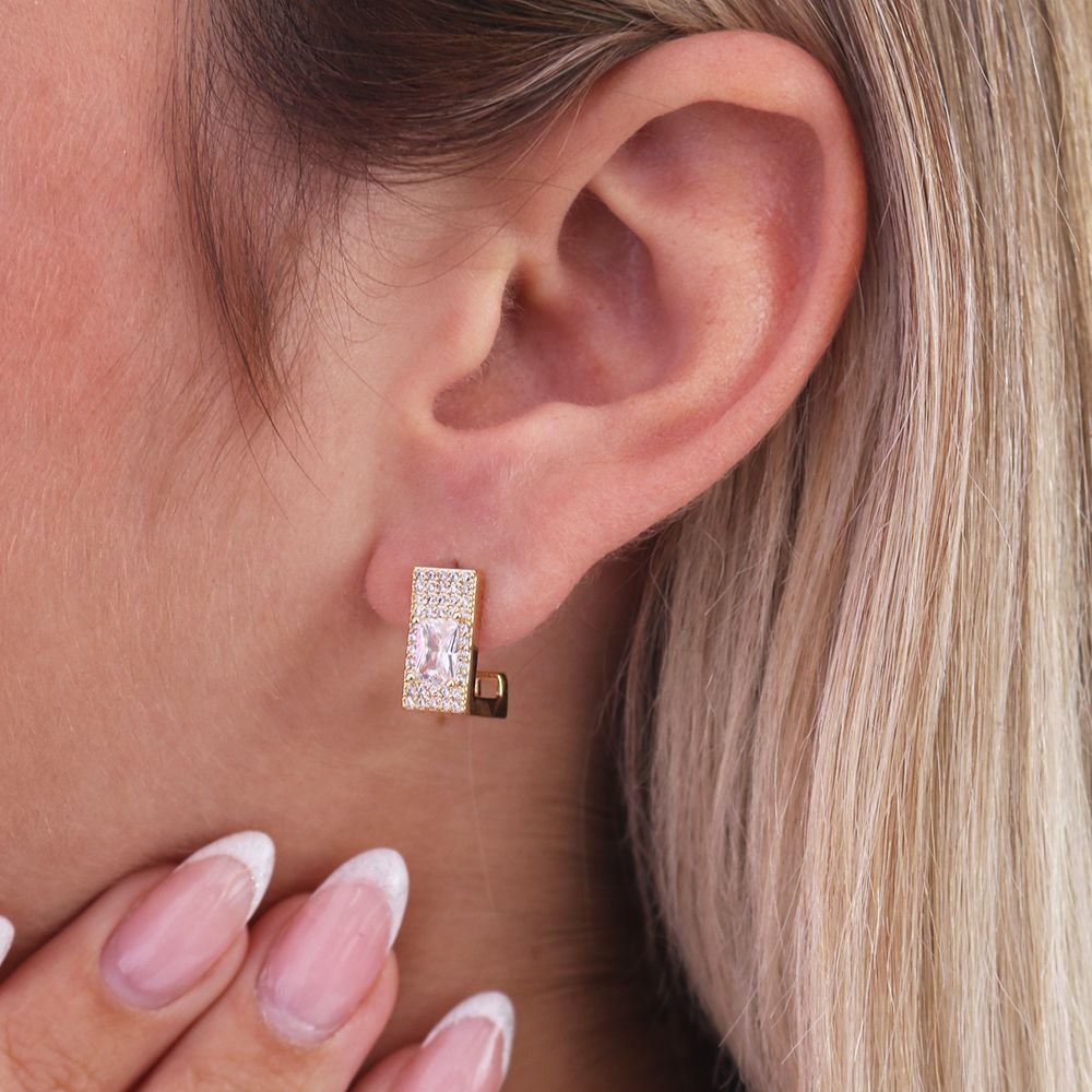 Bri-1073-Do Brinco Meia Argola Quadrada Cravejada De Zircônias (14mm)