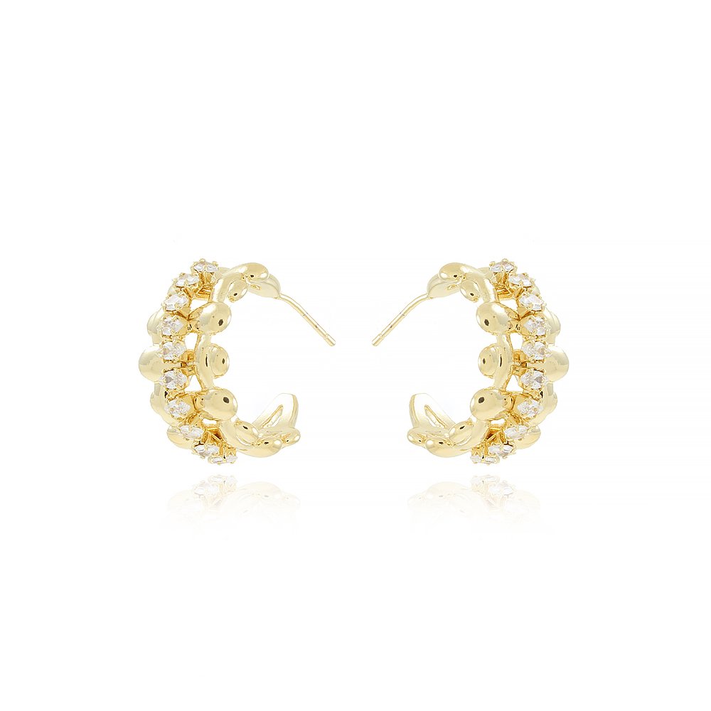 Bri-1090-Do Brinco Meia Argola Detalhada Cravejada De Zircônias (23mm)