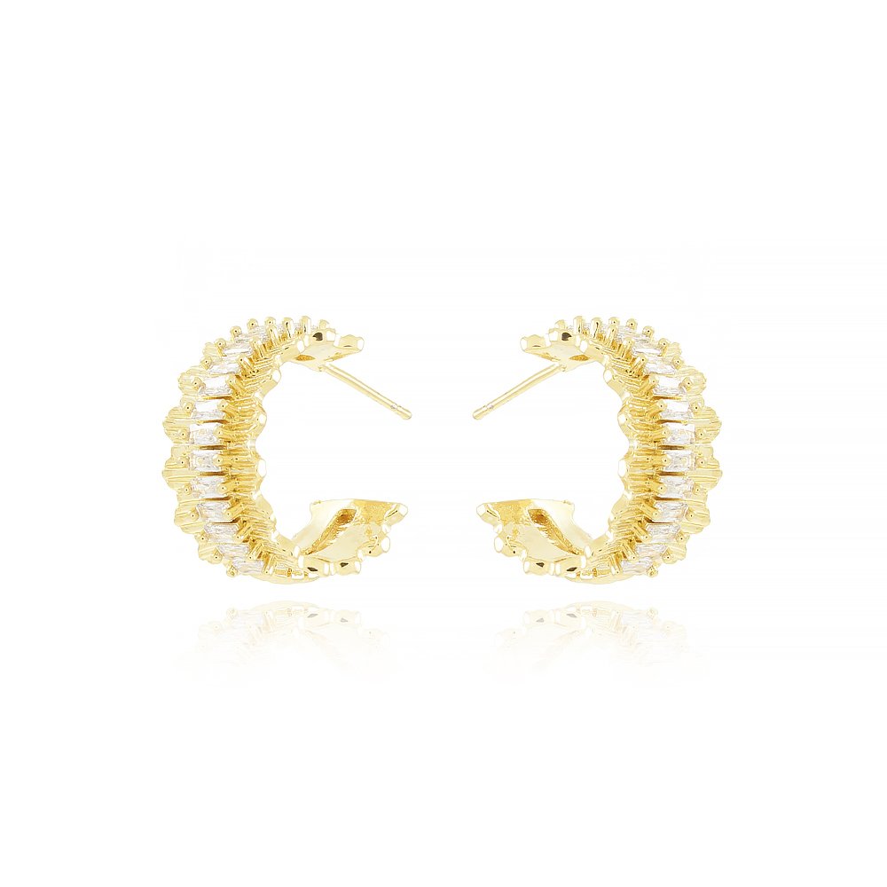 Bri-1091-Do Brinco Meia Argola Detalhada Cravejada De Zircônias (20mm)