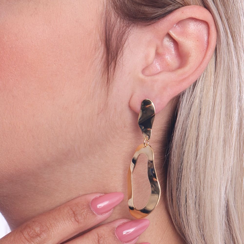 Bri-21-Do Brinco Oval Liso Abaulado