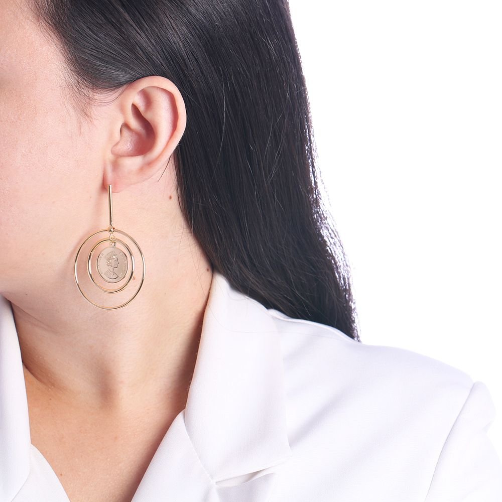 Bri-60-Do Brinco De Argolas E Medalha