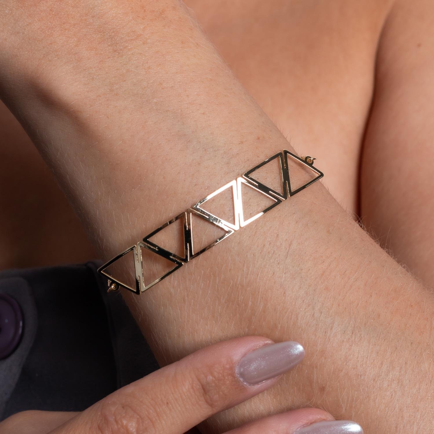 Brls-2884-Fo Pulseira Triângulos Vazados.