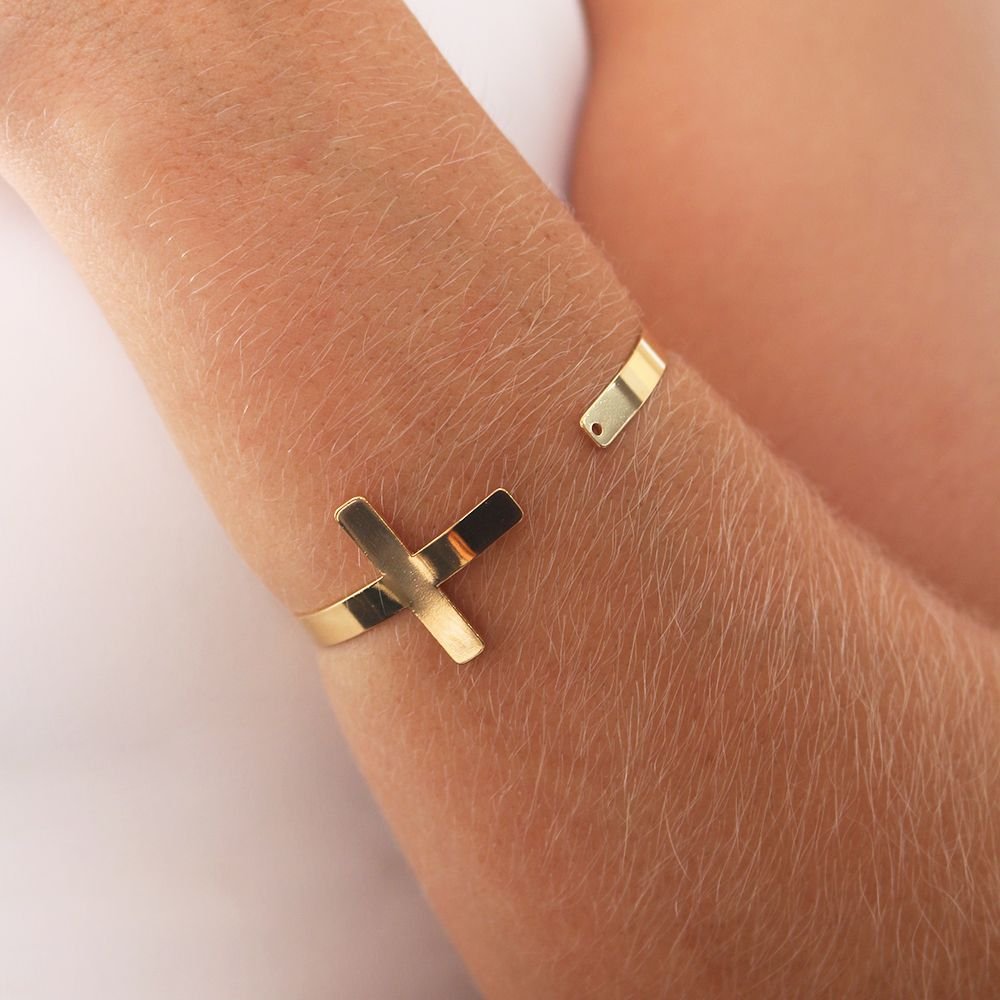 Brls-3804-Fo Bracelete Liso De Cruz.