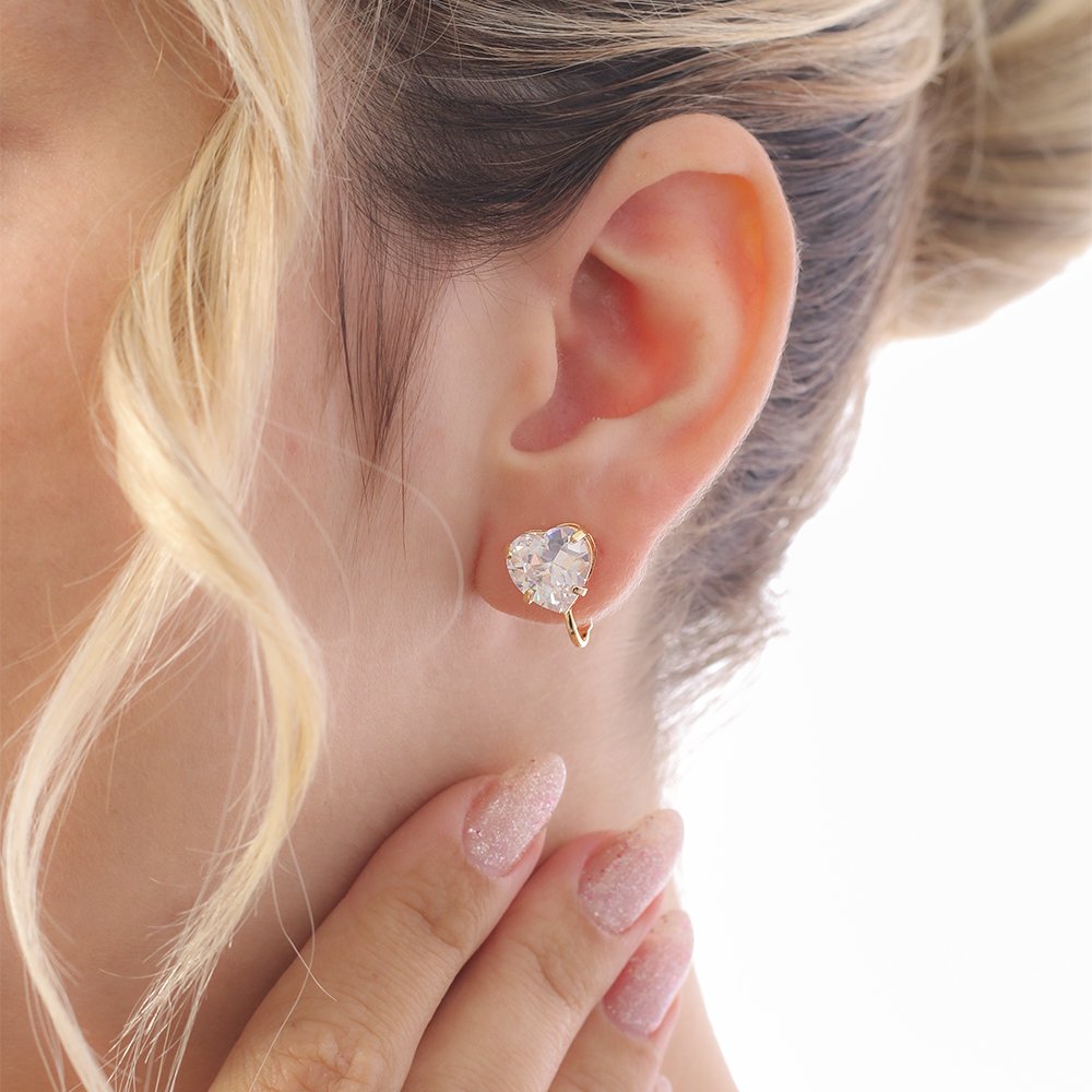 Brp-21-Do Brinco De Pressão Coração Cravejado Cristal (1,0cm).